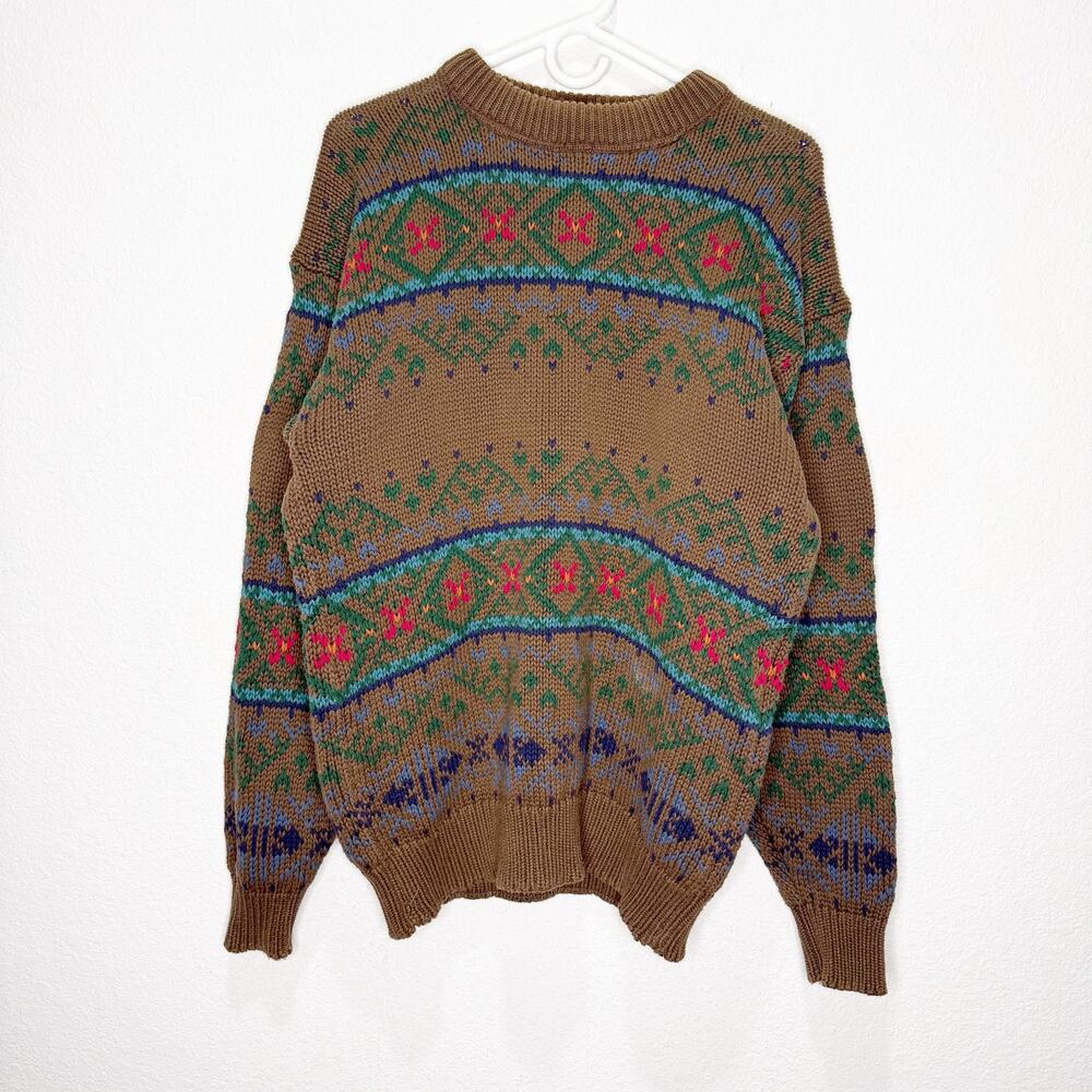 Vintage Eddie Bauer Heavy Knit Fair Isle Sweater Cotton